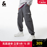 杰克·琼斯（JACK&JONES）男装衣服品牌工装裤男春季百搭宽松帅气多口袋休闲裤束脚微弹裤子 石雕灰GARGOYLE 175/80A/MR