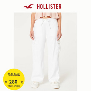 HOLLISTER24春夏辣妹宽松降落伞亚麻混纺工装裤女KI356-4039 白色 XXS (160/58A)标准版