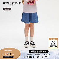 Teenie Weenie Kids小熊童装24夏季女童可爱休闲运动牛仔短裤 牛仔色 140cm