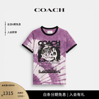 蔻驰(COACH)女士90年代风格扎染T恤 混合紫色 XS