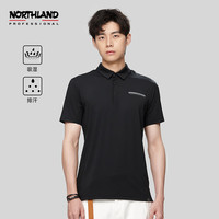 诺诗兰短袖Polo男春夏户外透气快干翻领T恤NTSCH5109E 乌黑色 180