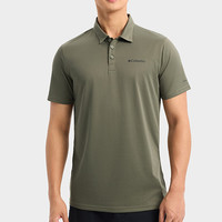 Columbia 哥伦比亚 男士户外旅行休闲运动短袖Polo AE3614-397 墨绿 M