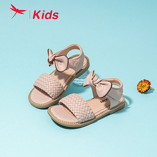 百亿补贴：红蜻蜓儿童女童凉鞋2024新款夏季沙滩鞋公主风超软超轻蝴蝶结编织