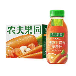农夫果园 NONGFU SPRING 农夫山泉 农夫果园100%胡萝卜混合果蔬汁300ml*6入