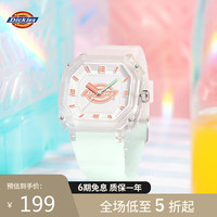 Dickies手表女表表考试表运动潮流撞色夜光硅胶表CL-582 【粉绿】