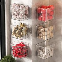 奥氏 厨房葱姜蒜收纳盒壁挂放生姜大蒜置物架收纳架免打孔沥水挂篮神器