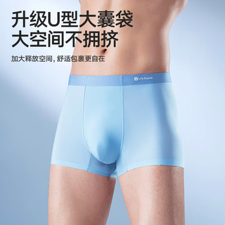 HLA海澜之家男士冰丝轻薄平角内裤3A抗菌透气短裤夏HBANKM2ADP1688 黑/