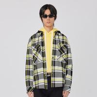 【可拆卸帽】格纹休闲衬衫男士潮流宽松外套日常舒适休闲上衣
