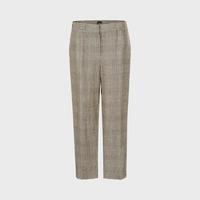 女士多袋显瘦格纹潮流舒适直筒长裤