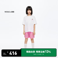 little MO&Co.速干两件套装 little moco童装24夏男女童短袖速干衣t恤短裤 芭比粉色 140/68