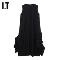 IT CDG COMME des GARCONS女中长款无袖连衣裙背心裙时尚个性