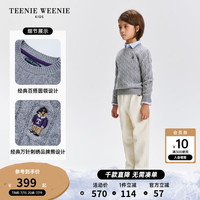 Teenie Weenie Kids小熊童装24秋男女童经典百搭休闲圆领羊毛毛衣 中灰色 110cm