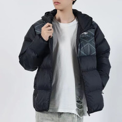 lining李宁羽绒服男加厚冬季新款连帽短款情侣鸭绒运动羽绒服aymt023