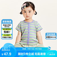 迷你巴拉 (minibala)女童短袖T恤夏季宝宝亲肤透气舒弹清爽儿童上衣230224117007