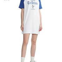 it ccaabb女装短袖连衣裙休闲夏季活力少女插肩袖T恤裙6130U3