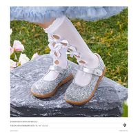 Snoffy斯纳菲女童水晶鞋公主鞋2024春秋儿童皮鞋公主鞋子宝宝单鞋
