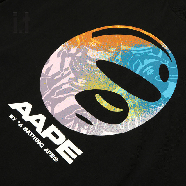 it aape男装短袖t恤2024春夏时尚潮流猿颜图案半袖1449xxm