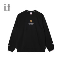 it Aape男装秋冬猿颜迷彩图案字母印花个性圆领卫衣A323XXL