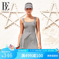范德安(BALNEAIRE)时尚系列连体泳衣裙式千鸟格复古时尚纯欲风遮肉显瘦度假 61107 黑白千鸟格 M