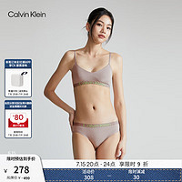 Calvin Klein内衣女士提花轻运动舒适薄垫柔软上托ck无钢圈背心文胸QF7398AD PET-灰咖色 L