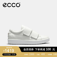 爱步（ECCO）【60周年限定】板鞋女 24年夏季新款牛皮魔术贴小白鞋 柔酷219243