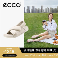 爱步（ECCO）凉鞋女 24年夏季软底泡芙鞋交叉带厚底拖鞋外穿 科摩206653 石灰色20665301378 35