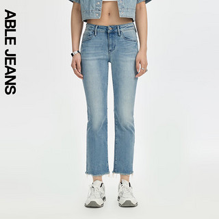 ABLE JEANS【八分微喇裤】24夏女士牛仔裤修身喇叭八分裤子 天晴蓝 28