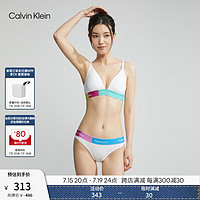 卡尔文·克莱恩 Calvin Klein 内衣女士ck无钢圈可拆垫三角杯文胸QF7254 100-月光白 L