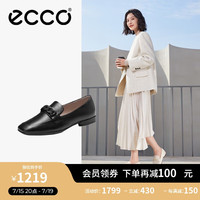 爱步(ECCO)单鞋女 舒适百搭方头通勤皮鞋 安妮方头系列208513 黑色3