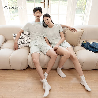 Calvin Klein【凉感抗菌】【冰美事系列】男女内衣夏季ck舒适柔软睡衣套装 女士-94P-抹茶 XS+XS