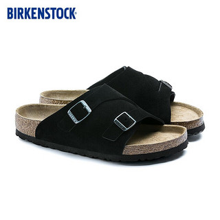 BIRKENSTOCK勃肯软木拖鞋男女款外穿休闲凉拖拖鞋zurich系列 黑色窄版1009529 37