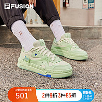 FILA FUSION斐乐潮牌BANK女鞋板鞋夏季时尚厚底运动鞋透气 草甸雾/浅绿色-MA 36