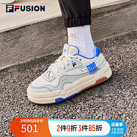 FILA FUSION斐乐潮牌BANK女鞋板鞋夏季时尚厚底运动鞋透气 多雾灰/炫目蓝-VD 35.5