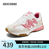 斯凯奇（Skechers）夏季女鞋缓震舒适运动鞋透气休闲鞋厚底177674 白色/粉色/WPK 37