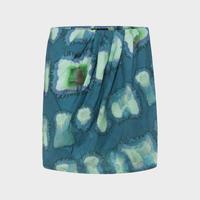 女士纯棉时尚压褶撞色休闲半身短裙