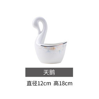 以辰 花样年华 单品 自由搭配 碗碟套装家用轻奢骨瓷餐具套装 天鹅