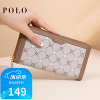 POLO手包女士钱包女长款卡包手拿包女多卡位钱夹印花