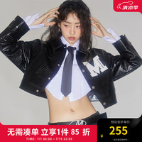 杰克·琼斯(JACK&JONES)新款仿PU潮情侣长袖个性时尚外套外套皮衣男士夹克 黑色 180/100A/L