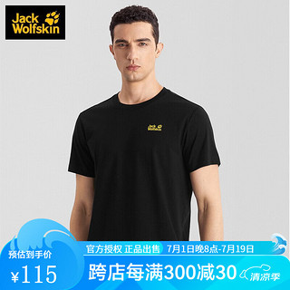 Jack Wolfskin狼爪T恤男女同款 吸湿速干 春夏后背大爪BOX图形5821092 Z 5821092黑色6000 M码175/96A