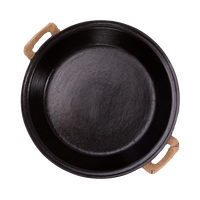 臻三环双耳老式手工铸铁煎锅平底铸铁锅煎锅无涂层不易粘锅