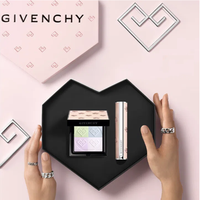 GIVENCHY 纪梵希 粉色明星唇膏粉饼礼盒 (明星四宫格蜜粉饼#1 心限量版 7.5g+甜润唇膏 心限量版 #N117 2.8g)