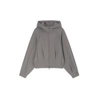 Gap 盖璞 女士logo纯色连帽立领卫衣简约质感短上衣 634316 岩石灰 L