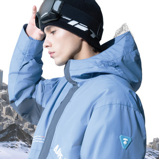 AAPE+运动男装春夏字母印花徽章户外拼接潮流连帽风衣7490XXH