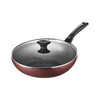Midea 美的 MP-CJ28WOK302 炒锅(28cm、不粘、有涂层、铝合金、酒红色、带盖、燃磁通用)