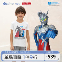 爱慕儿童（AIMER KIDS）夏季新抑菌凉感棉男童衣服儿童T恤百搭T五分裤套装奥特曼世纪大战 赛罗奥特曼联名款 160