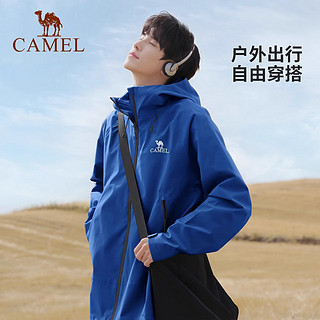 骆驼（CAMEL）行侠硬壳单层冲锋衣户外登山服防风防水防污时尚休闲风衣外套 A34BA6B001,清雾绿,男女同款 XL