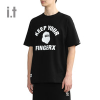 it fingercroxx男装短袖T恤2024夏季休闲潮流印花半袖00405XM