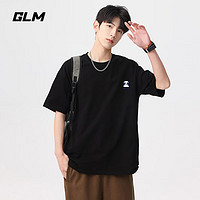 GLM短袖t恤男2024夏季青少年韩版半袖体恤衫潮流印花宽松上衣男装 黑色（害羞小熊猫） L（175/96A）130-160斤