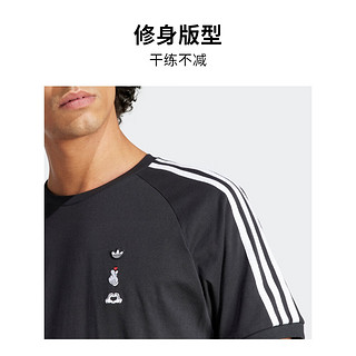 adidas米奇联名比心设计运动短袖T恤男装夏季阿迪达斯三叶草 黑色 XL