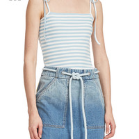 it OPEN PLAN女装条纹吊带衫季清爽露背修身内搭1109K